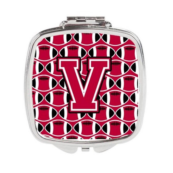 Carolines Treasures Letter V Football Crimson and White Compact Mirror CJ1079-VSCM